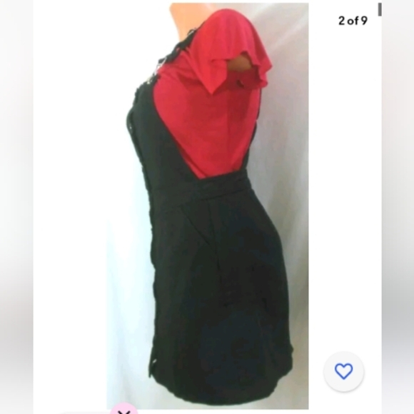 Divided by H&M Black Button Up Jean Denim Jumper Dress Size 3 / 4 Small Overalls - Picture 2 of 4